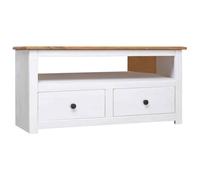 vidaXL Corner TV Cabinet White 93x49x49 cm Solid Pine Panama Range