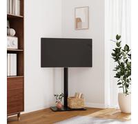 vidaXL Corner TV Stand 1-Tier for 32-65 Inch Black