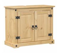 vidaXL Corona Solid Pine Bathroom Sink Vanity Unit, 73x33x60 cm - Rustic Honey Wax Finish with Ample Storage