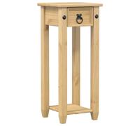 vidaXL Corona Solid Wood Pine Plant Stand - Rustic Brown Flower Pot Holder 30x30x73 cm with Metal Handle - For Indoor/Outdoor Deco