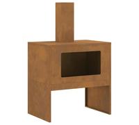 vidaXL Corten Steel Fire Pit with Flue 60 x 40 x 96 cm