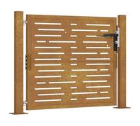 vidaXL Corten Steel Garden Gate - Anti-Corrosive, Weather Resistant, Easy to Install with Lockable System and Minimal Maintenance