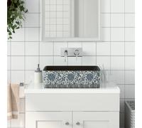 vidaXL Countertop Basin Black and Blue Rectangular 46x35.5x13 cm Ceramic