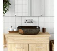 vidaXL Countertop Basin Black Rectangular 48x37.5x13.5 cm Ceramic