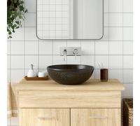 vidaXL Countertop Basin Black Round Φ41x14 cm Ceramic