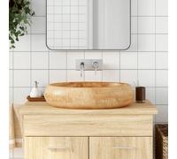 vidaXL Countertop Basin Brown Oval 59x40x15 cm Ceramic