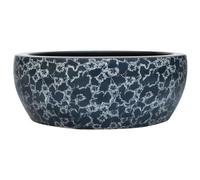 'vidaXL Countertop Basin, Ceramic Wash Vanity Sink, Above-Counter Installation, Black and Blue Colour, Round in Design, 41x14 cm Dimensions
