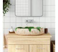 vidaXL Countertop Basin Green and Brown Oval 59x40x15 cm Ceramic