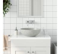 vidaXL Countertop Basin Grey Round Φ41x14 cm Ceramic