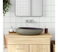 vidaXL Countertop Basin Purple and Grey Oval 59x40x14 cm Ceramic
