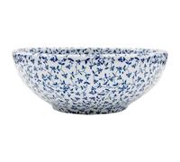 vidaXL Countertop Basin White and Blue Round Φ41x14 cm Ceramic