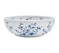 vidaXL Countertop Basin White and Blue Round Φ41x14 cm Ceramic