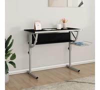vidaXL Craft Desk Black&Grey 110x53x(58-87) cm Engineered Wood&Steel