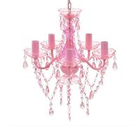 vidaXL Crystal Light 5 Bulbs Pink, Pink