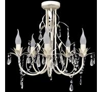 vidaXL Crystal Pendant Ceiling Lamp Chandelier Elegant 5 Bulb Sockets Light