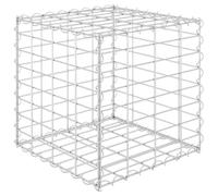vidaXL Gabion Cube Raised Bed - Steel Wire, Silver Garden Planter for Rocks/Gravel - 40x40x40 cm