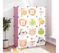 vidaXL Cube Storage Cabinet for Kids with 12 Cubes Pink PP