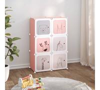 Vidaxl Cube Storage Cabinet For Kids With 6 Cubes Pink Pp