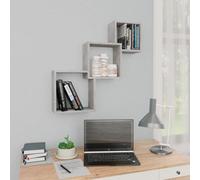 vidaXL Cube Wall Shelf Concrete Grey 68x15x68 cm Engineered Wood, Grey