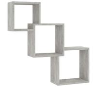 vidaXL Cube Wall Shelf Concrete Grey 68x15x68 cm Engineered Wood, Grey