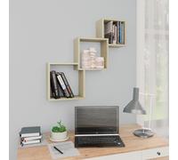 vidaXL Cube Wall Shelf Sonoma Oak 68x15x68 cm Engineered Wood