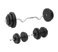 vidaXL Curl Barbell and Dumbbell with Plates 60 kg