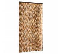 vidaXL Insect Curtain Ochre and White 100x220 cm Chenille UK NEW