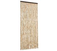 vidaXL Insect Curtain 56x200 cm Chenille - Beige | Removable Flies and Mosquitoes Protection for Door | Easy Cleaning and Waterproof | Noiseless and Lightweight | Adjustable length and width