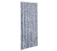 vidaXL Insect Curtain-Blue/White/Silver Chenille Fly Screen for Caravan/RV Doors, Water-Resistant, Easy to Install - 56x185cm