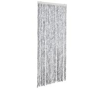 vidaXL Insect Curtain Silver 56x200 cm - Chenille Strand Doorway Bug Screen, Mosquito Barrier, Privacy Protection, Adjustable and Waterproof