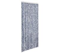 'vidaXL Insect Curtain - Soft and Silent Operation 90x200 cm Blue and White Chenille - Hooks Included - Durable and Easy-to-Clean - Water-resistant