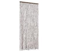 vidaXL Insect Curtain - Taupe & White, Waterproof, Lightweight & Quiet, Easy to Attach, Made from Durable Polypropylene Chenille, 90 x 220 cm