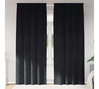 VidaXL Curtains 2 Pcs Black 140 X 260 Cm Velvet