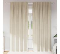 VidaXL Curtains 2 Pcs Cream 140 X 260 Cm Velvet