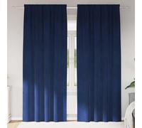 VidaXL Curtains 2 Pcs Dark Blue 140 X 245 Cm Velvet