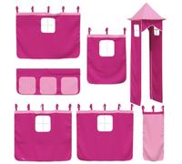 vidaXL Curtains for Loft Bed with Tower, Blackout Curtain for Children Kids Baby Game House, Bed Canopy, Privacy Underbed Curtains, Pink Polyester