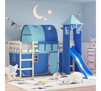 vidaXL Curtains for Loft Bed with Tunnel and Tower Blue
