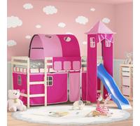 vidaXL Curtains for Loft Bed with Tunnel and Tower Pink