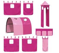 vidaXL Loft Bed Curtains for Kids, Pink, with Tunnel and Tower, Blackout Curtain, Bed Canopy, Privacy Underbed Curtain, Children’s Loft Accessory, Play Tent, Toddler Bedroom Décor Toddler