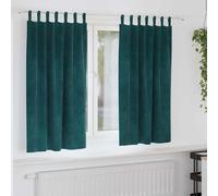 vidaXL Curtains with Curtains 2 pcs Dark green 140 x 175 cm Velvet