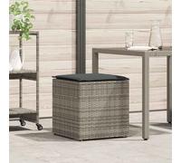 vidaXL Cushion Box with Storage Grey 50 x 50 x 50 cm Poly Rattan, Modern Outdoor Storage Box, Rectangular, Durable, Weatherproof Container for Cushion, Garden Dcor, Balcony Furniture