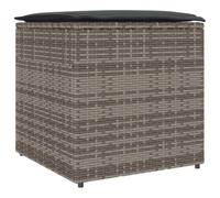 vidaXL Cushion Box with Storage Grey 50 x 50 x 50 cm Poly Rattan, Modern Outdoor Storage Box, Rectangular, Durable, Weatherproof Container for Cushion, Garden Dcor, Balcony Furniture
