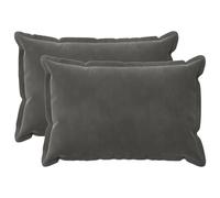 vidaXL Cushion Cover 2 pcs HOUTEN Dark Grey 50 x 75 cm Velvet