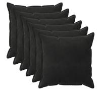 vidaXL Cushion Cover 6 pcs HOUTEN Black 65 x 65 cm Velvet