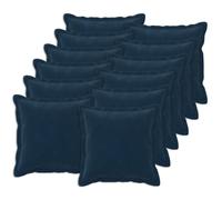 vidaXL Cushion with Pillow HOUTEN 12 pcs Blue Microfiber Fleece