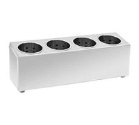 vidaXL Cutlery Holder 4 Grids Rectangular Stainless Steel