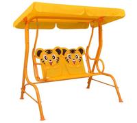 Kids Swing Bench Yellow 115x75x110 cm Fabric