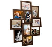 vidaXL Dark Brown MDF Collage Photo Frame for 10x(10x15 cm) Pictures - Modern Wall Display for Office, Living Room, Bedroom or Dorm