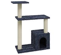 vidaXL - Dark Grey 70cm Cat Tree with Sisal Scratching Posts, Plush Seat, Elevated Platforms and Cosy House - Exercise and Rest Station for Cats