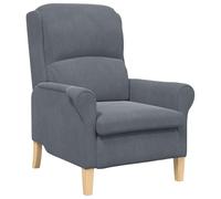 vidaXL Dark Grey Armchair Dark Grey Fabric with Wooden Legs Standard